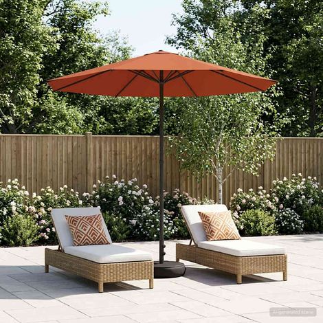 Paraguas de Jardín con Base 230 x 230 cm Poliéster Rectangular