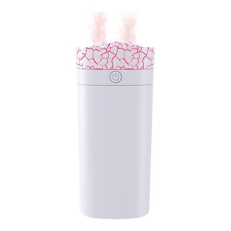 CCYKXA Dual Volcano Crack Humidifier, Winter Air Humidifier, Bedroom Air Purifier, Low Noise Operation, USB Rechargeable Battery, 7.7x7.7x17.1 cm For Small