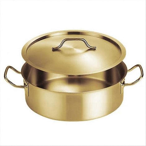 Marmite en acier inoxydable à double poignée, casserole en acier inoxydable, bassine, marmite ménagère, marmite à soupe B (1/5)