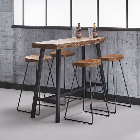 Lot de 4 tabourets vintage en bois massif Melissa (1/4)
