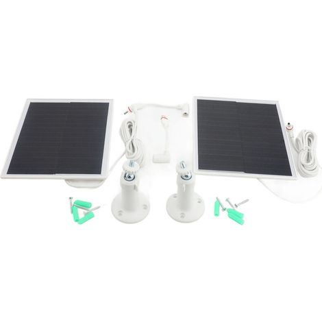 Kit Panneau Solaire 6W 5V avec Batterie pour Caméra de Sécurité, Étanche IP66, Câble 3m Inclus (1/2)