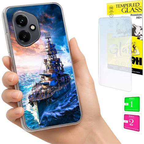 Funda para Honor X7d / 400 Smart Photo Cover Case Back Case + cristal 9H (1/5)