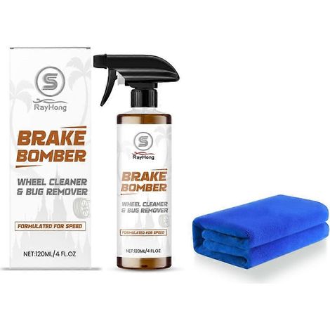 Nettoyant puissant pour jantes et pneus, spray nettoyant pour freins et pneus, mousse nettoyante pour pneus de 120 ml avec serviette (1/5)
