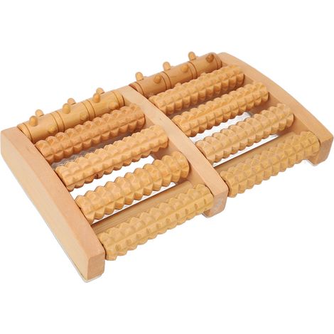 Rouleau de massage des pieds en bois, stimulant les points d'acupuncture, résistant à la corrosion et aux fissures, masseur relaxant pour les pieds (1/5)