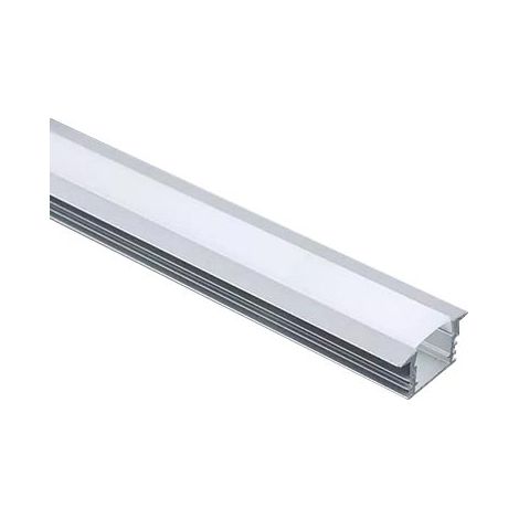 V-Tac – Profilé aluminium argenté pour bande LED encastrée 12,5 mm – Longueur 2 m – Finition satinée pour installation discrète