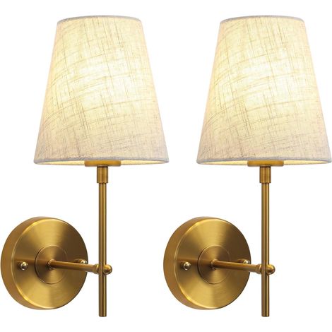 Applique Murale Intérieure, 2 Paquets Lampe de Chevet Murale Vintage Lumiere Murale, Applique Murale Doré pour Salon Cuisine Escalier Salle de Bain (1/5)