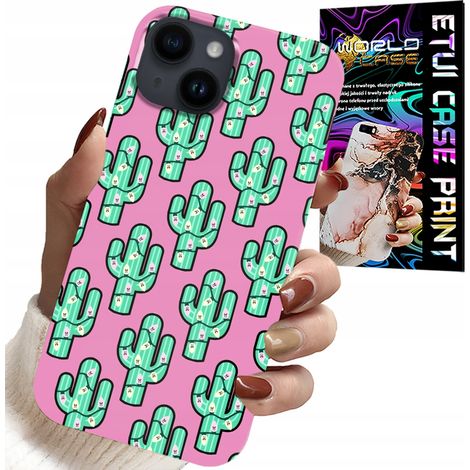 Custodia per iPhone 15 - cactus, cactus su sfondo rosa + lamina (1/5)