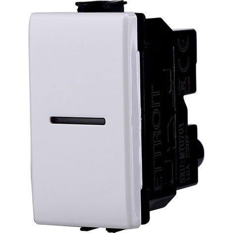 Ettroit MT0501 Interrupteur Axial Unipolaire Série Solaire 1p 16A Compatible Bticino Matix