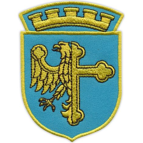 Parche con el escudo de armas de la ciudad de Opole - Reverso magnético - Parche/Insignia/Emblema bordado
