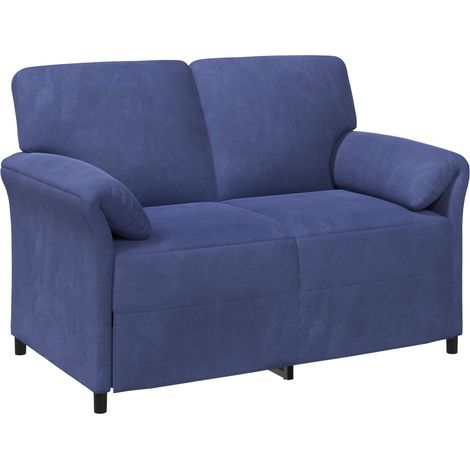 Sofá de 2 Plazas Azul Policía 138 x 83 x 95 cm Terciopelo vidaXL (1/5)