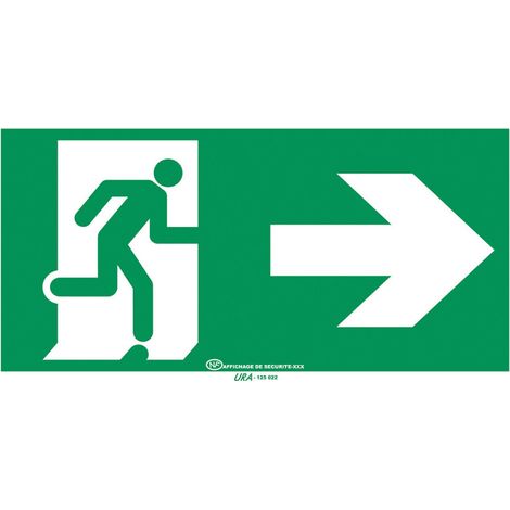 ETIQUETTE SORTIE DE SECOURS PORTE À DROITE - SIGNALISATION RÉGLEMENTAIRE URA URA956661