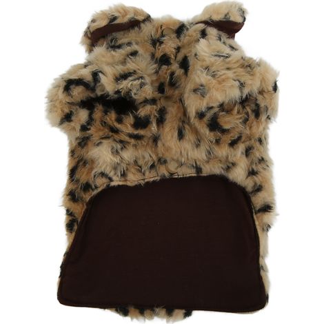 Cape imprimée léopard pour animaux de compagnie, jolie veste en peluche pour chiot, rétro et élégant, pour l'automne et l'hiver (1/5)