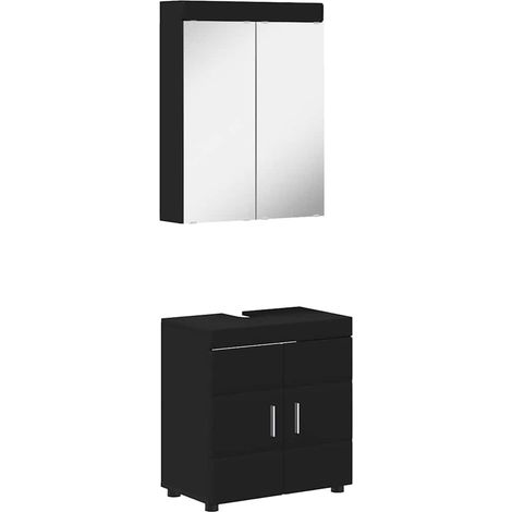 Maison Exclusive - Badezimmermöbel-Set TULUM 2 pcs Schwarz 60 x 3