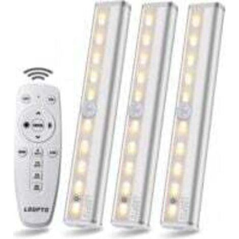 3-pack of wireless LED lights with remote control – for bedrooms, wardrobes, display cases, no wiring required (1/5)