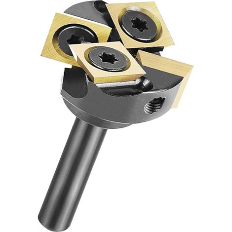 Fraise à surfacer les dalles, queue de 6,35 mm (1/4"), diamètre de coupe de 25,4 mm (1"), revêtement ATS, plaquettes carbure 2+2 dents, fraise CNC pour le surfaçage de bois tendre et dur. (1/5)