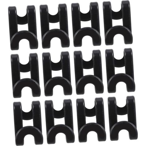 CCYKXA Set of 12 Double-Headed ABS Hooks, Non-Slip, Sturdy Connectors for Hangers, Space-Saving for Home and Travel Wardrobe Organization