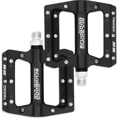 Paar leichte, robuste Hybrid-Fahrradpedale für Mountainbikes, BMX-Räder und Rennräder – Schwarz (1/5)