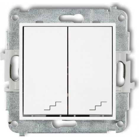 Mini interrupteur double pour escalier blanc MWP-33