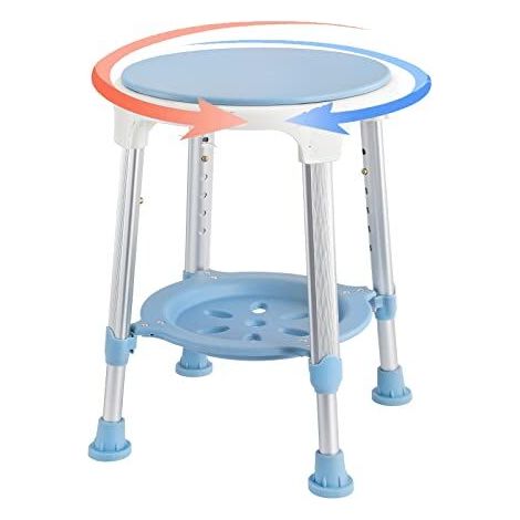 Tabouret von Douche Rotatif zu/bei 360 ° 42-54cm Chaise von Douche für Personnes Âgées Réglable in/aus Höhe Anti - Dérapant mit Étagères Tabouret von Salle von Bain Aide zu/bei die Douche Amovible