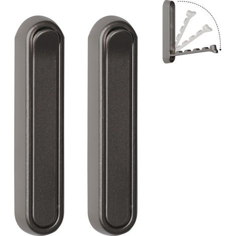 Platzsparende, klappbare Wandhaken (2er-Set) aus robuster Aluminiumlegierung mit Schraubbefestigung, Tragkraft 8 kg, Edelstahl, für Bad, Küche und Eingangsbereich – Grau (1/5)
