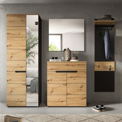 Ensemble meuble d'entré composé de 4 éléments décor naturel - KANUT (1/5)