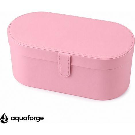 Étui de rangement pour sèche cheveux cuir rose soins capillaires