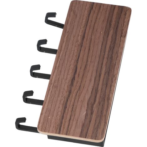 Porte-clés mural en bois pour rangement de clés, crochets suspendus, étagère marron (1/5)