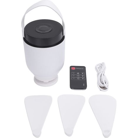 Ventilateur de plafond rechargeable USB, silencieux, avec télécommande et lampe LED intégrée pour chambre à coucher. Idéal pour le camping. (1/5)