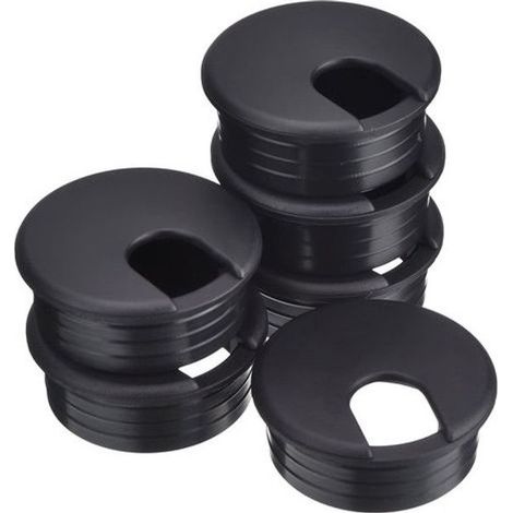 45 mm Oeillets de Bureau Noir Oeillet de Cordon Fil Câble Passe-Câbles de Bureau d'Ordinateur PC en Plastique Couvercle du Trou (1/4)