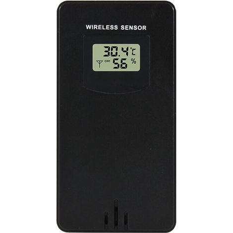 Wetterstationszubehör, Drahtloser Sensorfühler Temperaturmonitor Außenersatzsensor, Neutralschwarz