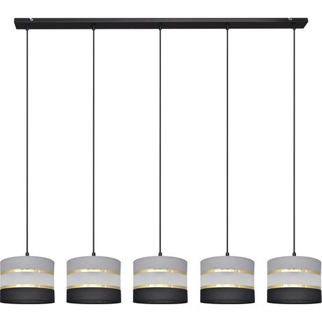 Helam HELEN Plafonnier Straight Bar Suspension Noir, Or, Gris 115cm