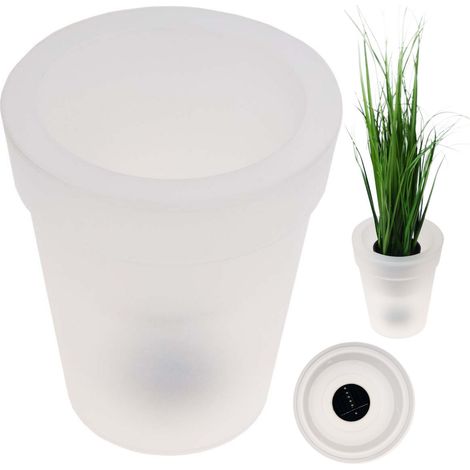 TG60450 LED-Solar-Blumentopfleuchtenabdeckung weiß (1/5)
