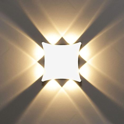 8W Moderne Applique Murale LED Lampe Murale Imperméable IP65 Aluminium Lampe de Mur LED Intérieur Extérieur pour Salle de Bains Salon Chambre à Coucher Couloir Escalier Entrée Porche(Blanc) (1/4)