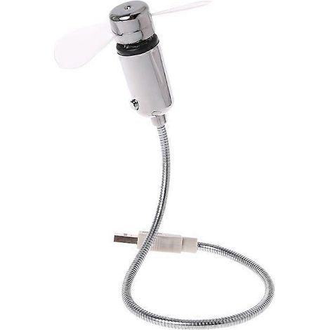 Ventilateur USB à col de cygne avec affichage LED clignotant de l'heure et fonction horloge pour PC (1/5)