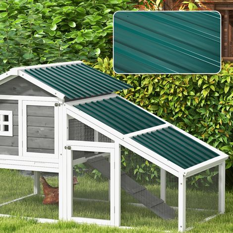 Set mit 12 verzinkten Stahl-Dachpaneelen, 7 m², für Geräteschuppen, 129 x 45 cm, Grün