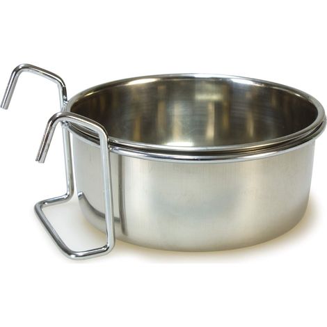 Arquivet Mangiatoia o abbeveratoio in Acciaio Inox per Uccelli con Gancio - Mangiatoia per Uccelli - Contenitore per Alimenti per Uccelli - 150 ml (1/3)