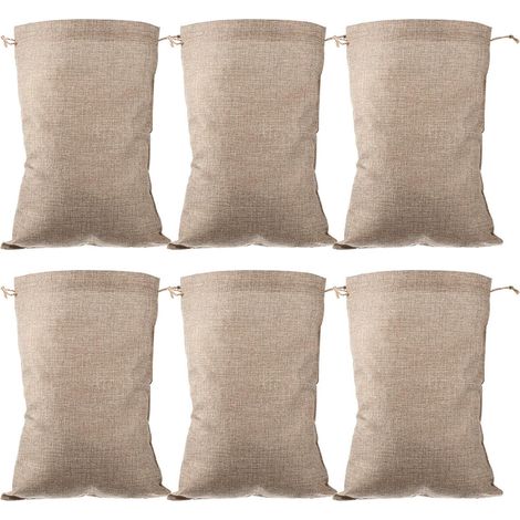 de 6 sacs en jute OUNONA avec cordon de serrage pour graines (1/5)