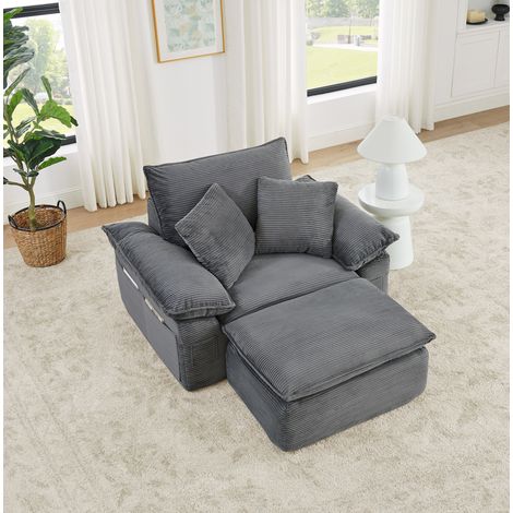 sillón modular de suelo con reposapiés tela OKMYHOME (1/5)