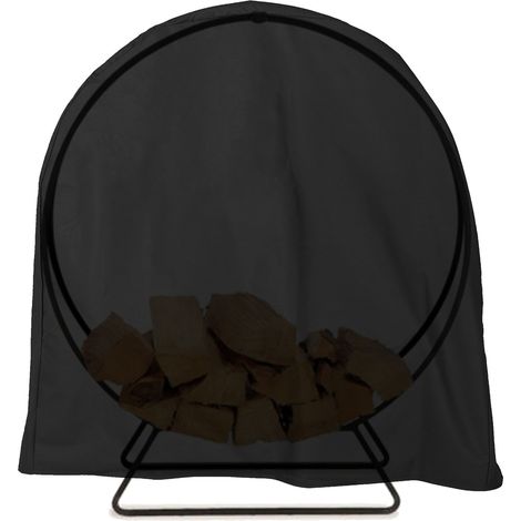 Housse pour bûches rondes en tissu Oxford 210D imperméable avec cordon de serrage, résistante, noire, 101,6 x 61 x 104,1 cm (40 x 24 x 41 pouces). (1/4)