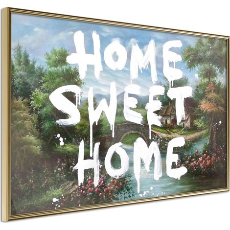 Affiche Murale Encadrée "There's No Place Like Home" 90 x 60 cm Or (1/2)