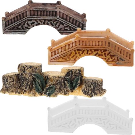 4 Stück Miniaturbrücken Decoration aus PVC für