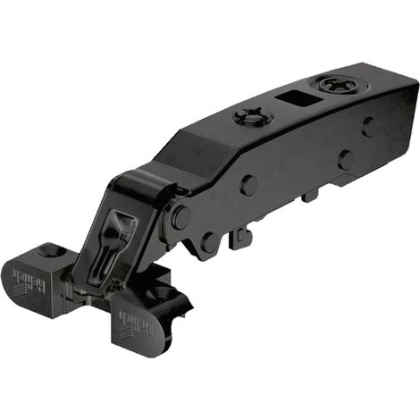 Hettich SENSYS 8638i Alurahmenscharnier Scharnier aufliegend gedämpft ÖW 95°, Eckanschlag, 19 mm Alurahmenprofil, Stahl vernickelt schwarz (1/5)