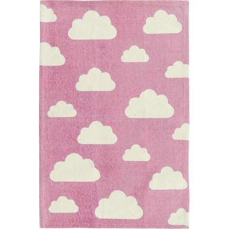 Tappeto per cameretta con stampe 60 x 90 cm Rosa e Bianco Gwalijar