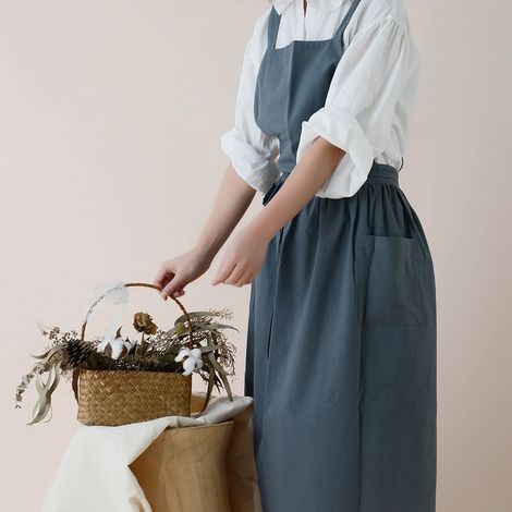 Grembiule in cotone plissettato in stile vintage, impermeabile, design moderno, adatto a tutti, grembiule da cucina