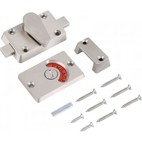 Serrure indicatrice en acier inoxydable pour porte de salle de bain, toilettes, toilettes publiques, cloison de séparation (1/5)
