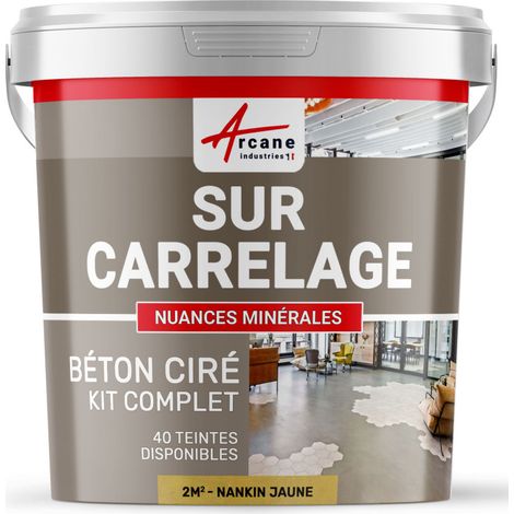 KIT KUNSTHARZBETON FÜR FLIESEN - Nankin-Gelb - 2 m²-Kit (2 Schichten)