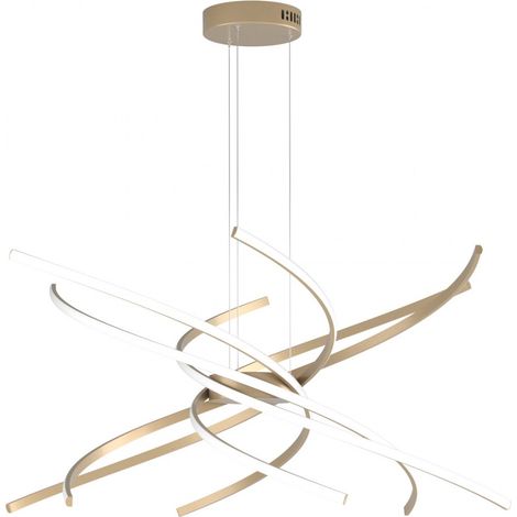 Lampadario led top light tornado 1163 s80 oro 220v 4918lm sospensione classica, tonalità luce 4000°k (luce naturale)