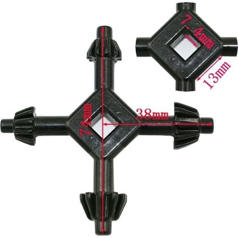 pezzi Chiave per mandrino multifunzione a 4 vie universale per trapano, combinazione di chiavi a croce per utensili di perforazione L+S (1/4)