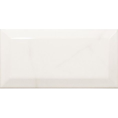 Carrelage mural faïence effet marbre blanc Carrara (2 formats + bullnose, 2 finitions) 15x7.5 cm Blanc - Brillant / Poli - boîte de 0.50 m2 (1/3)