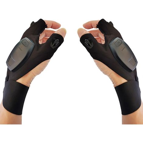 Guantes de pesca recargables con linterna LED, guantes de pesca para exteriores, guantes de pesca para acampar y reparaciones.